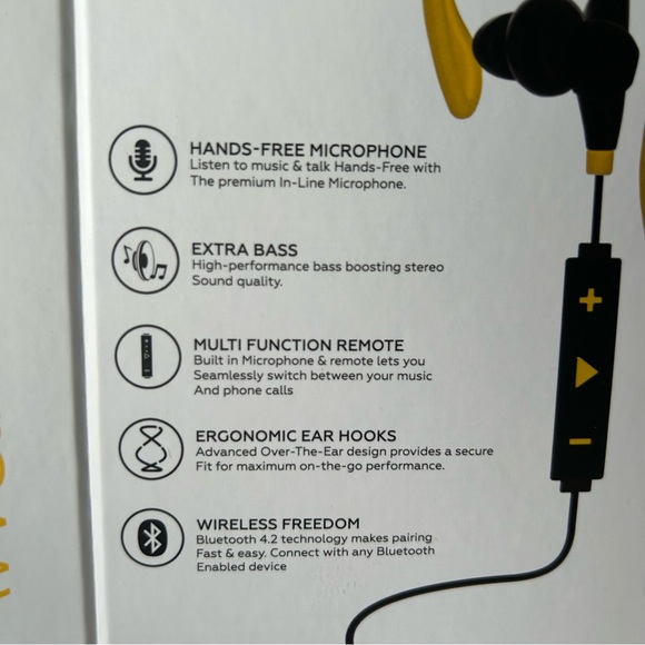 Billboard wireless headphones Black and Yellow never used still in the box NIB - Picture 3 of 4